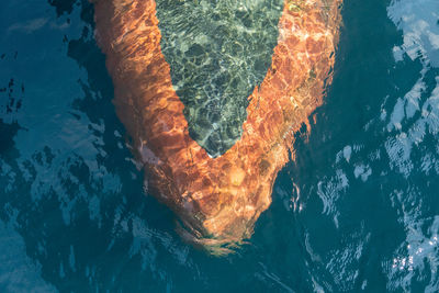 High angle view of swimming pool in sea