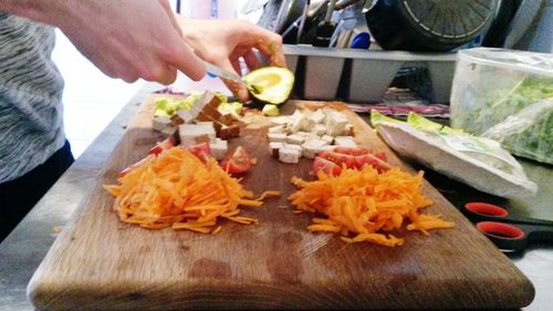 Close-up of preparing food