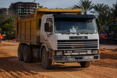 Truck against sky