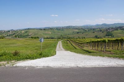 Road amidst landscape against sky