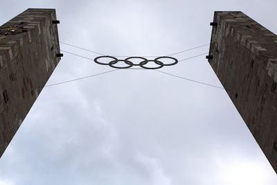 Low angle view of cables against sky