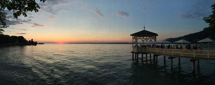 Scenic view of sea at sunset