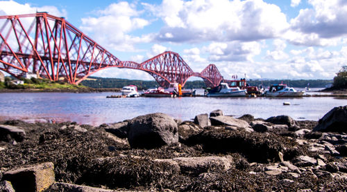 Bridge over river against sky