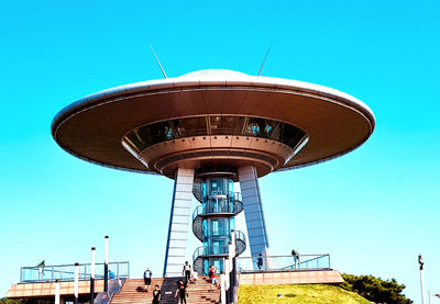 Low angle view of water tower against sky