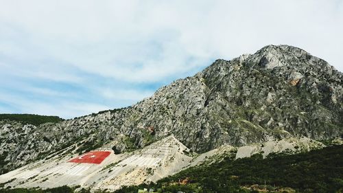 Turkish flag painted on cliff