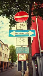 Low angle view of road sign