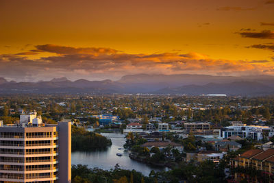 Cityscape at dusk