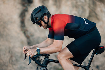 Man riding bicycle