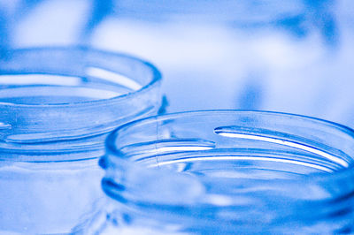Close-up of glass jars