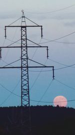 Low angle view of electricity pylon