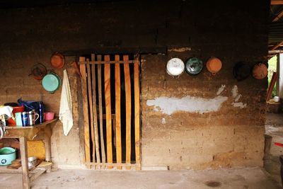 Old wooden wall in building