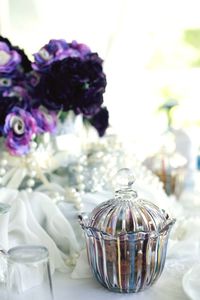 Close-up of flowers on table