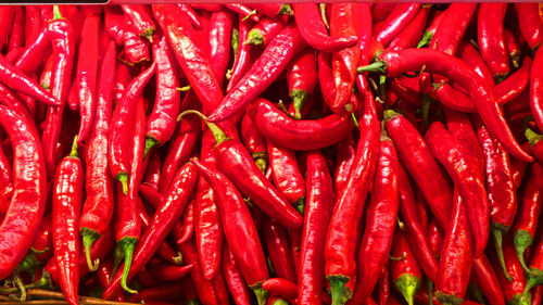 Full frame shot of red chili peppers