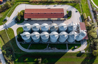 High angle view of old building