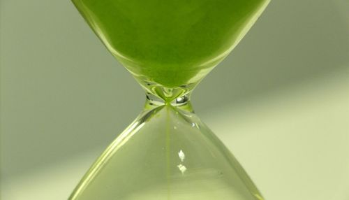 Close-up of green hourglass