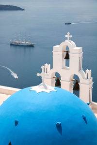 Colours of santorini and view of the caldera from above