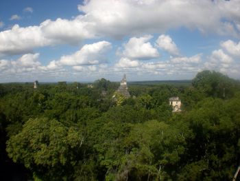 Scenic view of landscape against cloudy sky