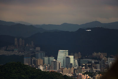 View of buildings in city against sky