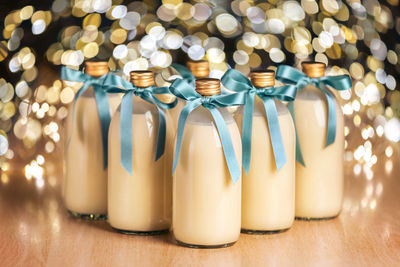 Close-up of bottles