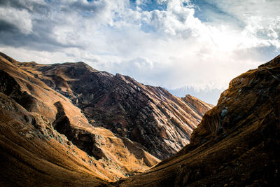 Panoramic view of mountains against sky