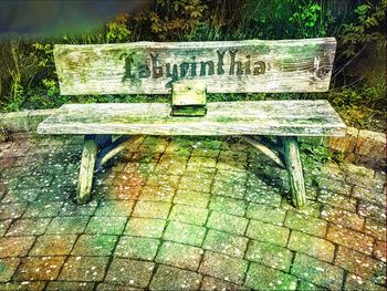 Bench in park