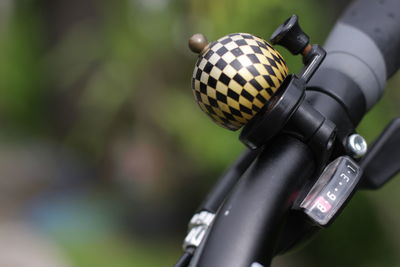 Close-up of bell on bicycle