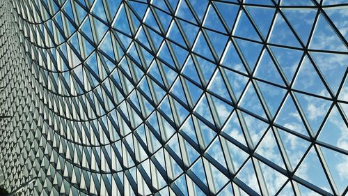 Low angle view of glass ceiling