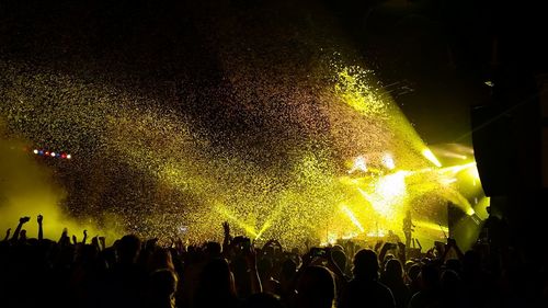 Crowd in concert at night