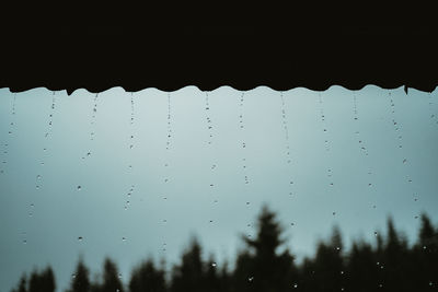 Close-up of wet window in rainy season