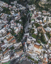 High angle view of buildings in city