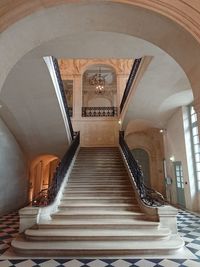 Low angle view of spiral stairs