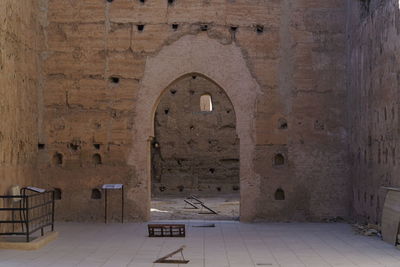 Details of the ruins of el badii palace in marrakech