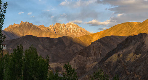 Panoramic view of mountains against sky