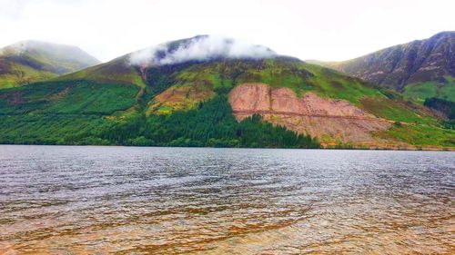 Scenic view of lake and mountains