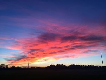 Silhouette of landscape at sunset