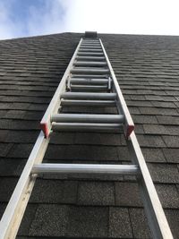 Low angle view of staircase against building