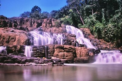 Scenic view of waterfall