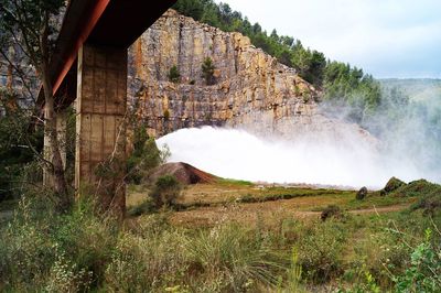 Scenic view of waterfall