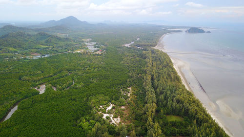 Aerial view of landscape against sky