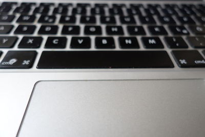 Close-up of laptop keyboard
