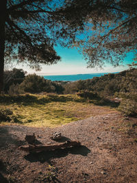 Scenic view of land against sky