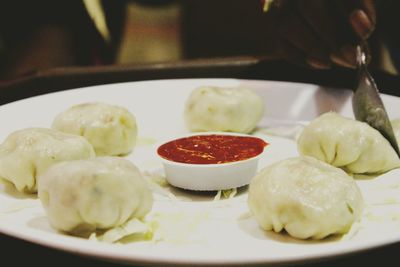 Close-up of served food