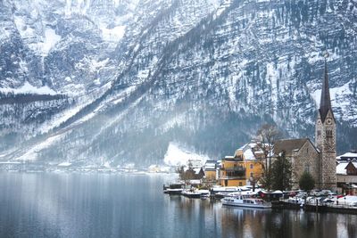 Scenic view of lake during winter