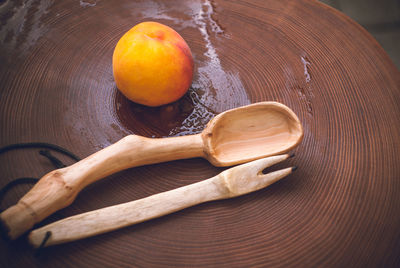 High angle view of vegetables on cutting board