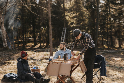 Family having picnic