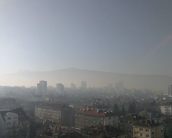 High angle view of townscape against sky