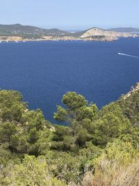 High angle view of sea against sky