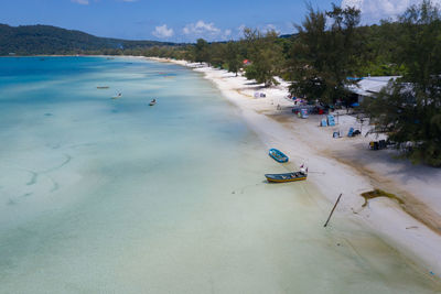 High angle view of beach against sky