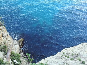 High angle view of sea