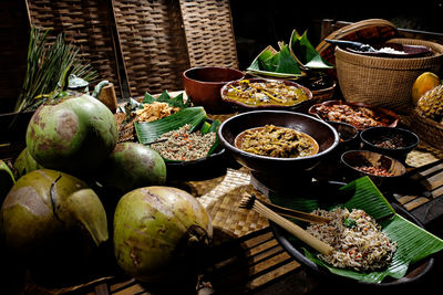 Close up, traditional balinese food